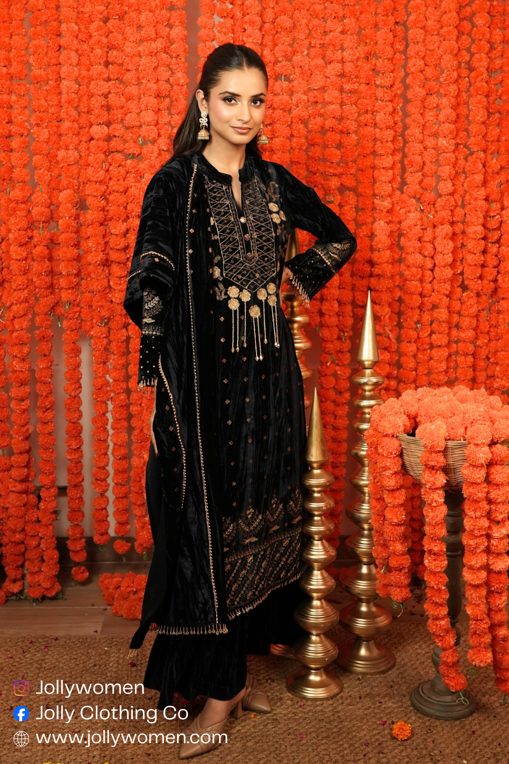 FESTIVE NAVY LUXURY SHARARA SET