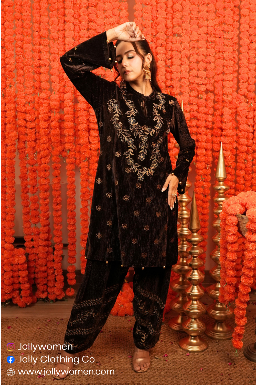 BROWN LUXURY FARSHI SHALWAR SET
