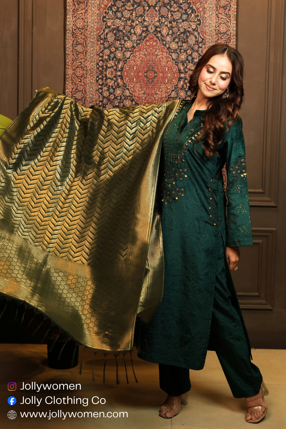 GREEN PREMIUM DUPATTA SET