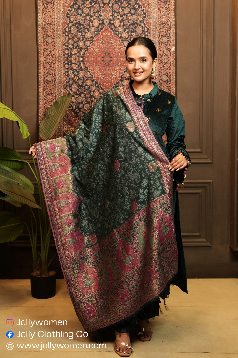 TEAL PREMIUM VELVET DUPATTA SET
