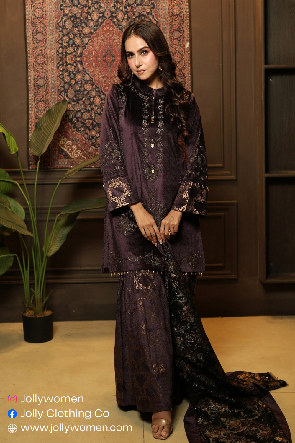 PURPLE LUXURY FUSION SHARARA SET