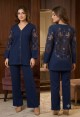 NAVY EMBROIDERED CO-ORD SET